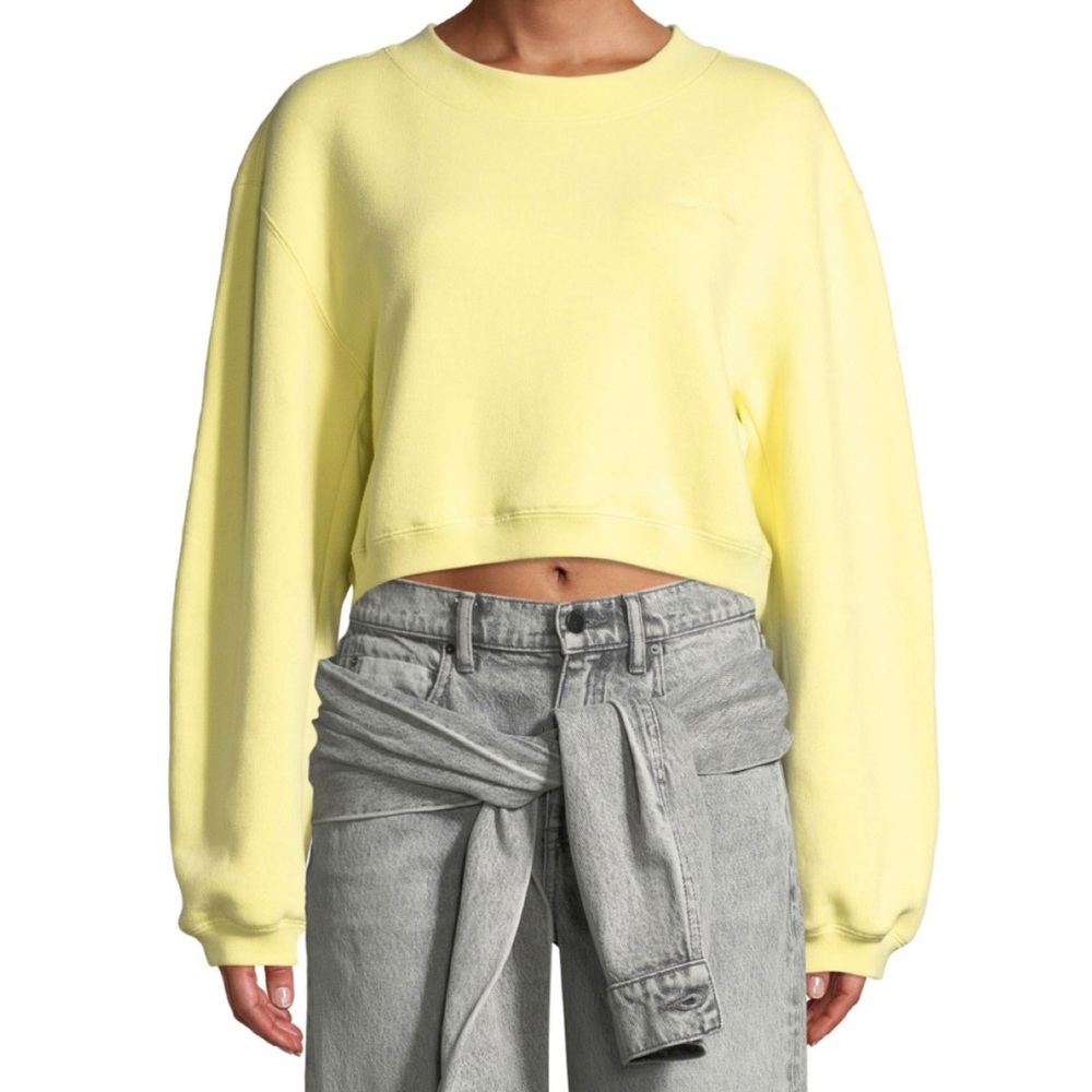 Alexander Wang Cropped French Cotton-terry Sweatshirt